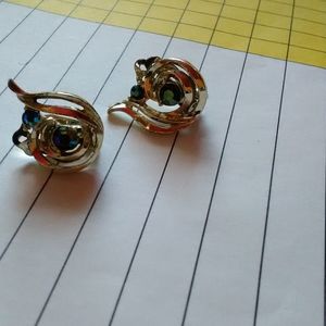 Vintage Clip On Pakula Rhinestone Earrings